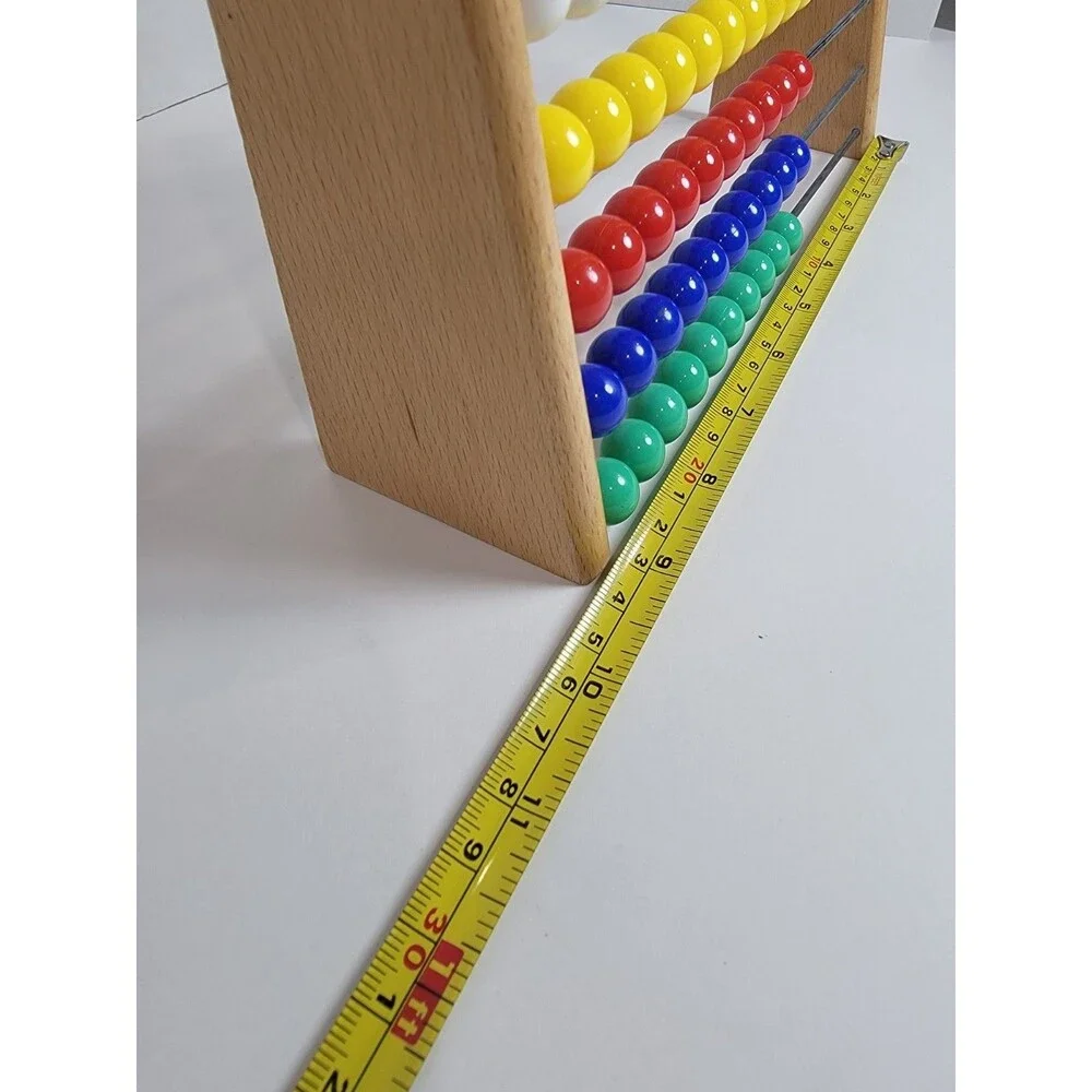 Wooden 10 Row Abacus Counting Frame 100 Beads Preschool Math Learning Toy